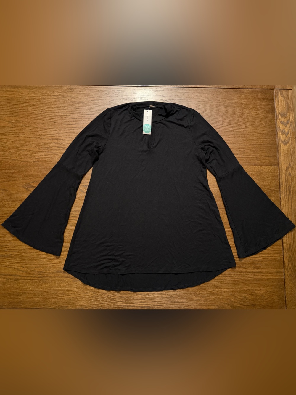 NWT Pixley Stitch Fix Black Long Sleeve Bell Sleeve Top